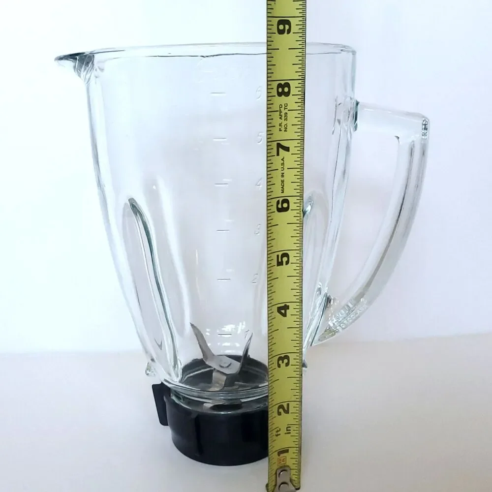 Oster 148381 Glass Replacement Blender 6 Cup Jar 1.25 L Clear w/ Blade & Gasket